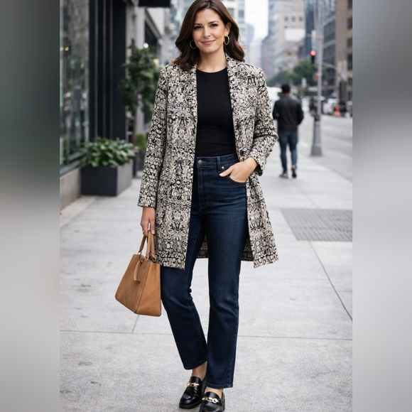 Tyler Boe Jackets & Blazers - Tyler Boe tunic length Bali inspired print coat size 10